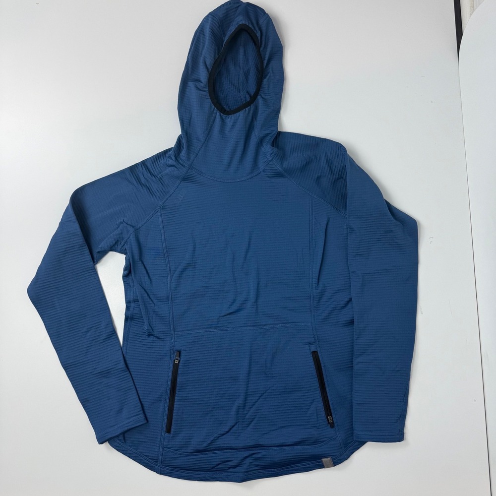 5.11 Tactical Stratos Hoodie Blue Grid Fleece Pullover 62432 Mens Medium